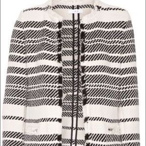 IRO Zlata Striped Textured Jacket in Ecru/Black